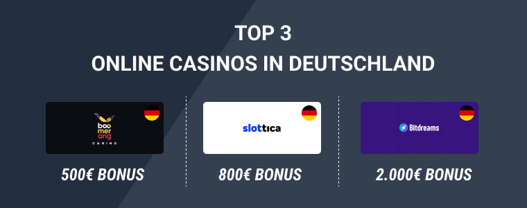 Top 3 Online-Casinos in Deutschland